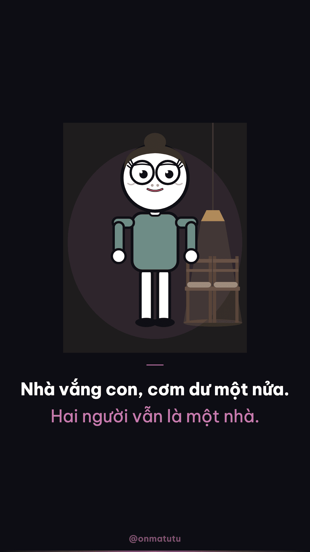 Con đi học xa — căn phòng để trống và mâm cơm hai người